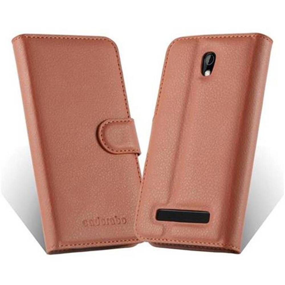 Cadorabo Hülle für HTC Desire 500 Schutz Hülle in Braun Handyhülle Etui Case Cover Magnetverschluss