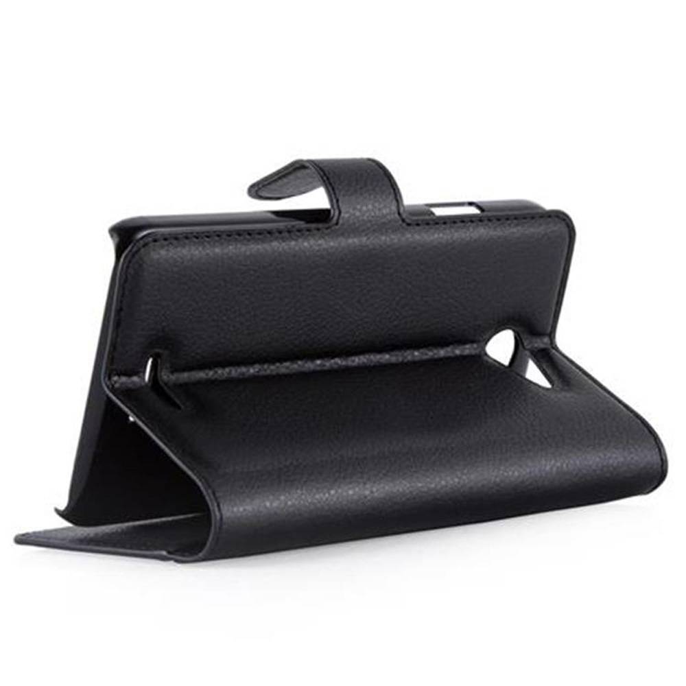 Cadorabo Hülle für HTC Desire 516 Schutz Hülle in Schwarz Handyhülle Etui Case Cover Magnetverschluss