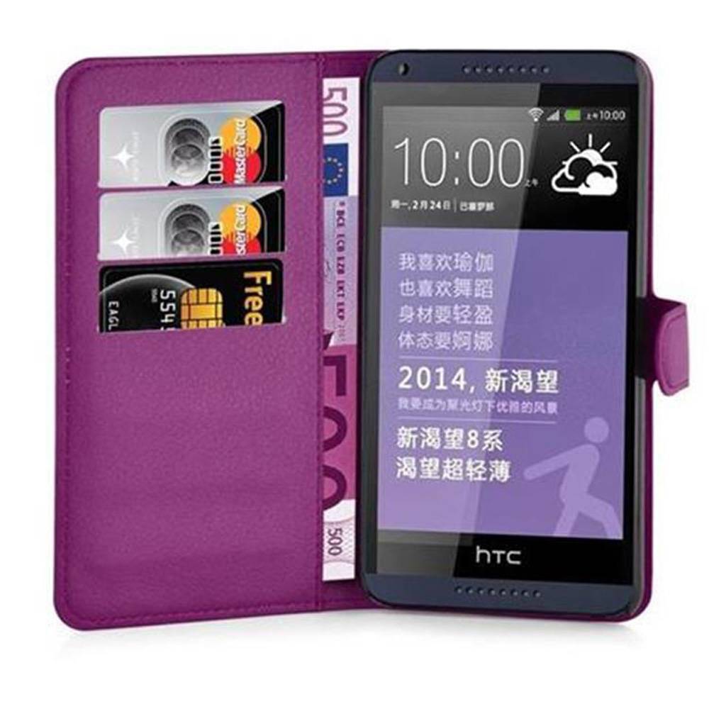 Cadorabo Hülle für HTC Desire 816 Schutz Hülle in Lila Handyhülle Etui Case Cover Magnetverschluss