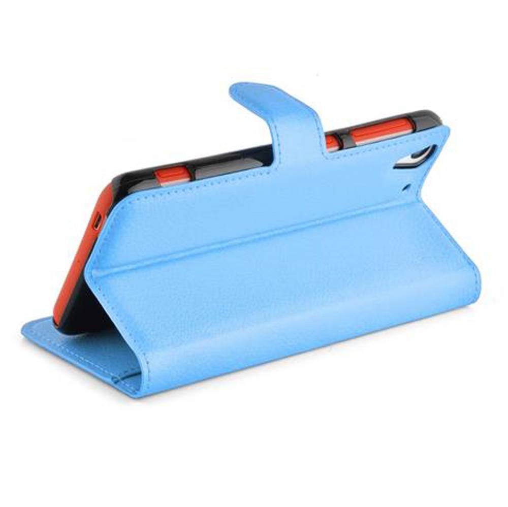 Cadorabo Hülle für HTC Desire EYE Schutz Hülle in Blau Handyhülle Etui Case Cover Magnetverschluss