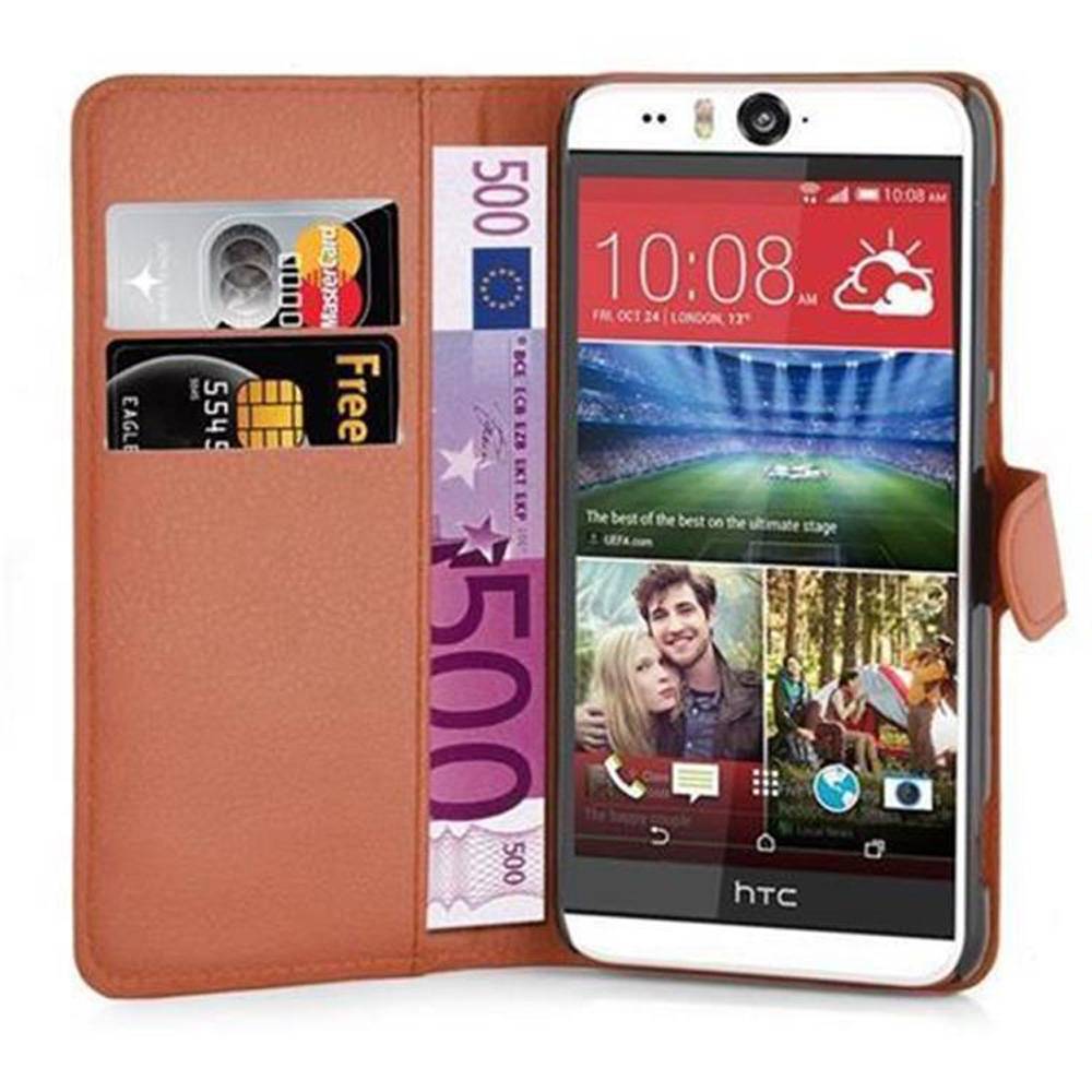 Cadorabo Hülle für HTC Desire EYE Schutz Hülle in Braun Handyhülle Etui Case Cover Magnetverschluss