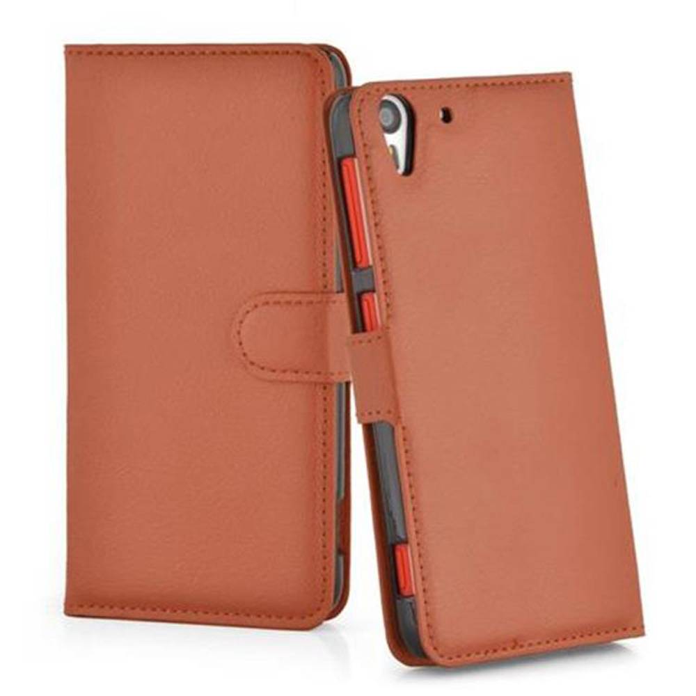 Cadorabo Hülle für HTC Desire EYE Schutz Hülle in Braun Handyhülle Etui Case Cover Magnetverschluss