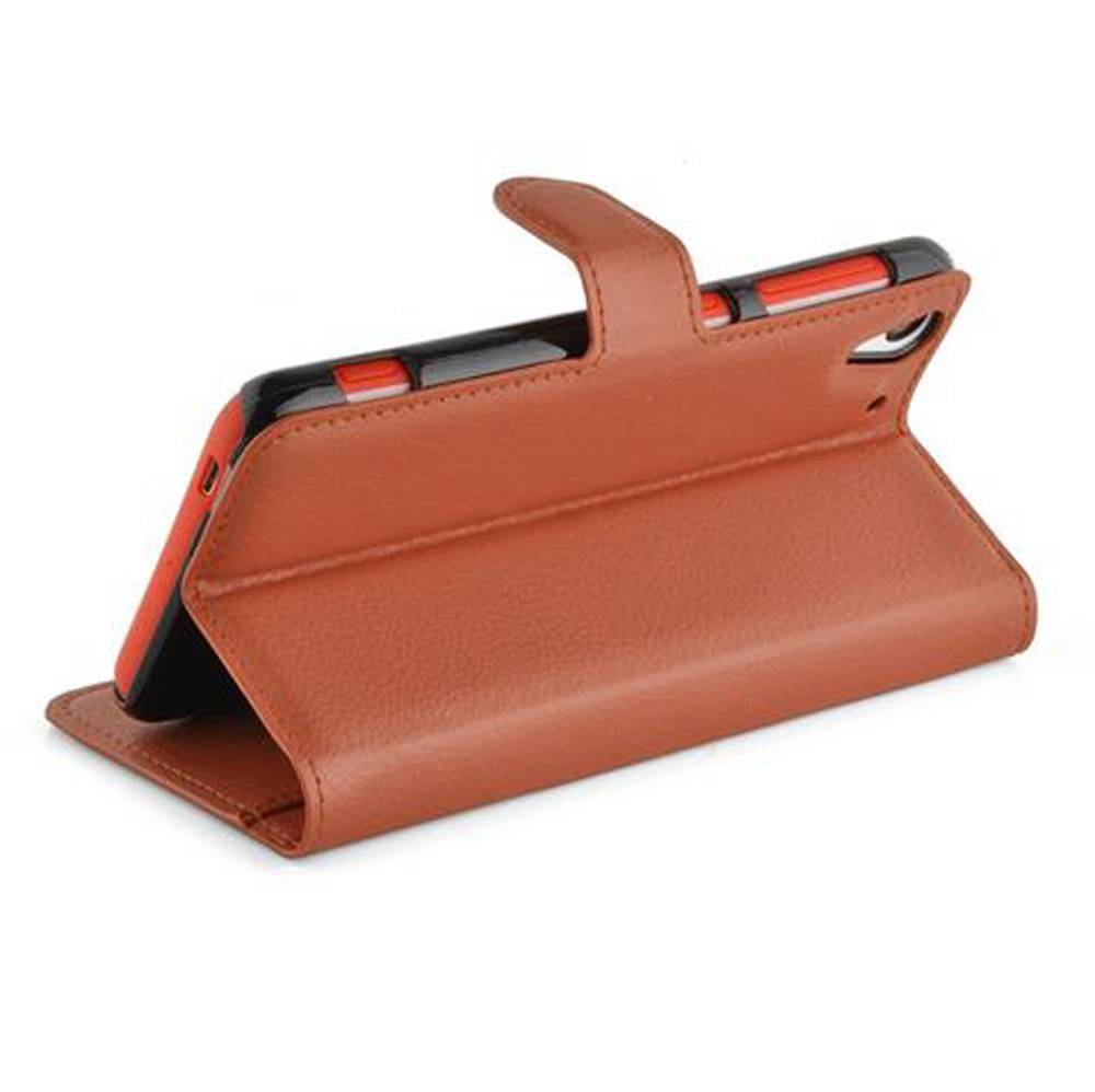 Cadorabo Hülle für HTC Desire EYE Schutz Hülle in Braun Handyhülle Etui Case Cover Magnetverschluss