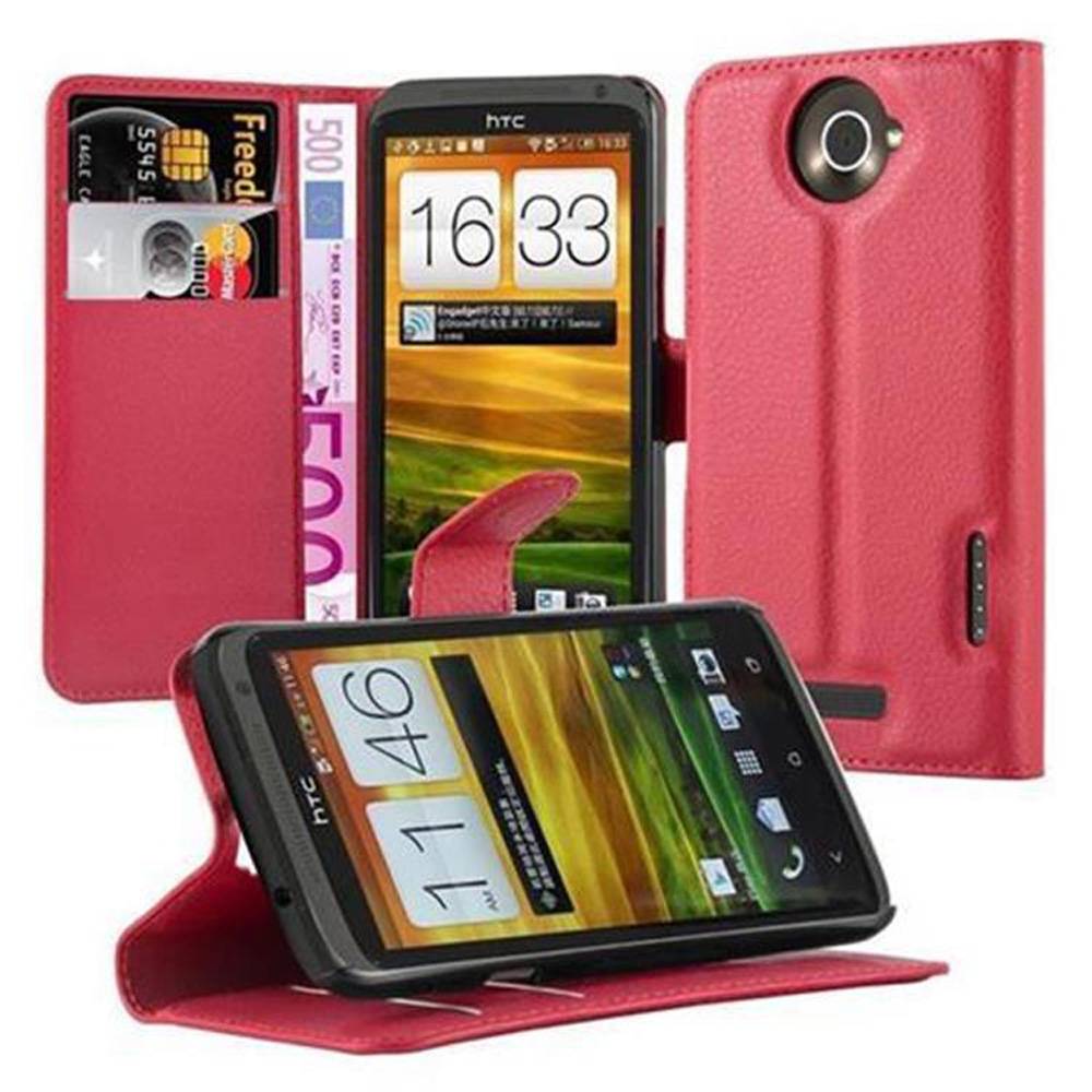 Cadorabo Hülle für HTC ONE X / X+ Schutz Hülle in Rot Handyhülle Etui Case Cover Magnetverschluss