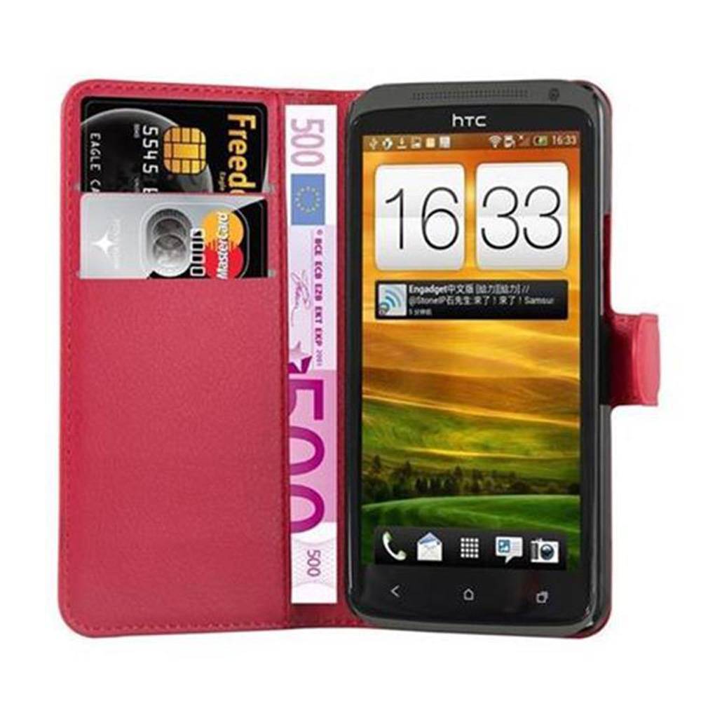 Cadorabo Hülle für HTC ONE X / X+ Schutz Hülle in Rot Handyhülle Etui Case Cover Magnetverschluss