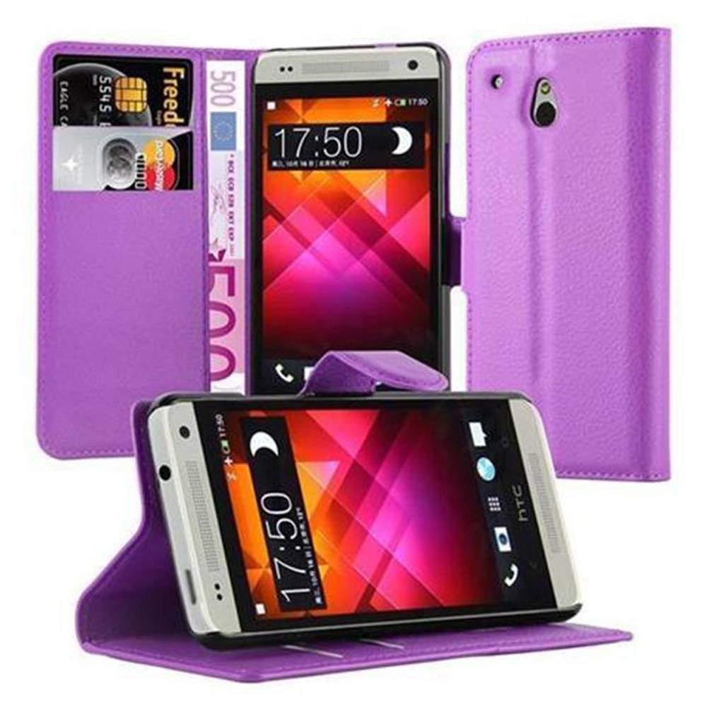 Cadorabo Hülle für HTC ONE M4 MINI Schutz Hülle in Lila Handyhülle Etui Case Cover Magnetverschluss