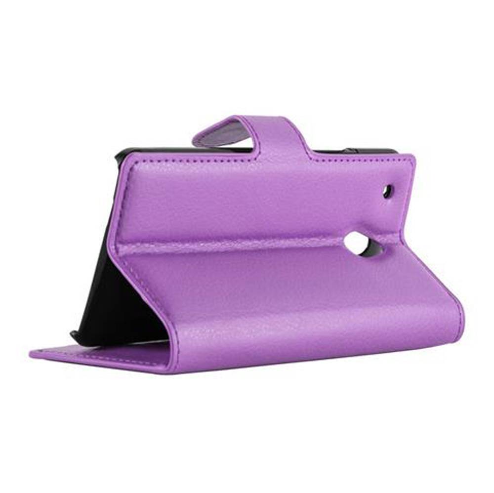 Cadorabo Hülle für HTC ONE M4 MINI Schutz Hülle in Lila Handyhülle Etui Case Cover Magnetverschluss