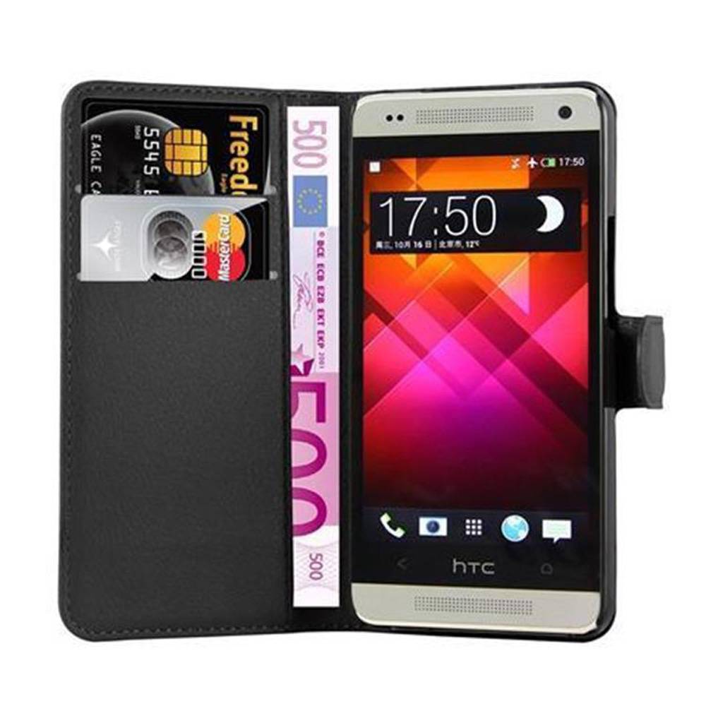 Cadorabo Hülle für HTC ONE M4 MINI Schutz Hülle in Schwarz Handyhülle Etui Case Cover Magnetverschluss
