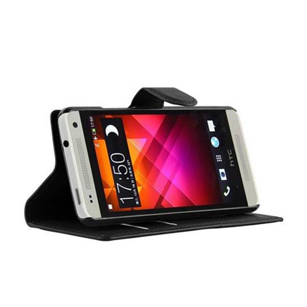 Cadorabo Hülle für HTC ONE M4 MINI Schutz Hülle in Schwarz Handyhülle Etui Case Cover Magnetverschluss