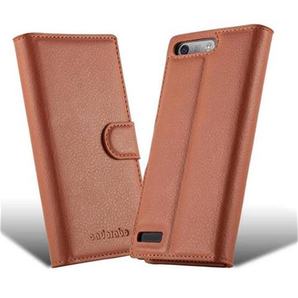 Cadorabo Hülle für Huawei ASCEND G6 Schutz Hülle in Braun Handyhülle Etui Case Cover Magnetverschluss