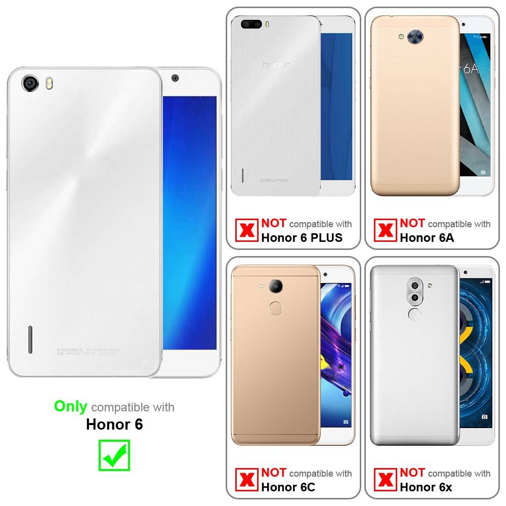 Cadorabo Hülle für Honor 6 Schutz Hülle in Weiß Handyhülle Etui Case Cover Magnetverschluss