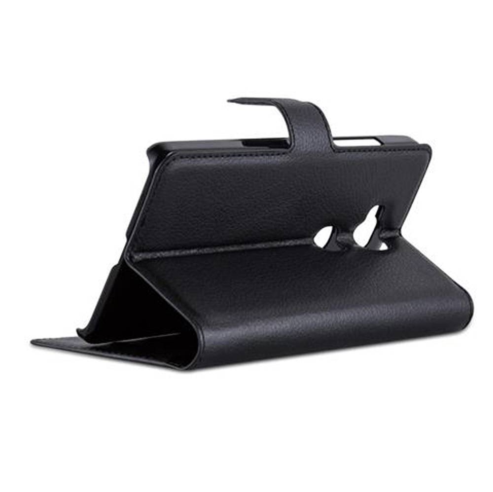 Cadorabo Hülle für Huawei D3 MATE 7 MINI Schutz Hülle in Schwarz Handyhülle Etui Case Cover Magnetverschluss