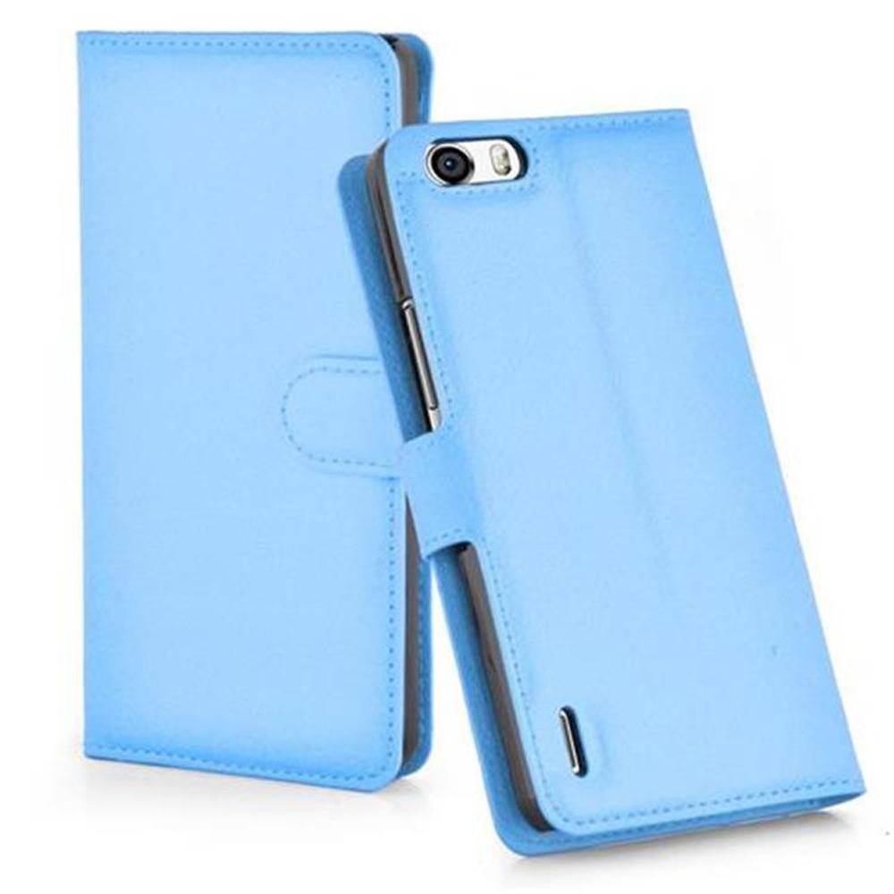Cadorabo Hülle für Honor 6 PLUS Schutz Hülle in Blau Handyhülle Etui Case Cover Magnetverschluss