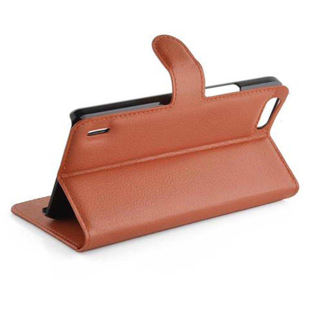 Cadorabo Hülle für Honor 6 PLUS Schutz Hülle in Braun Handyhülle Etui Case Cover Magnetverschluss