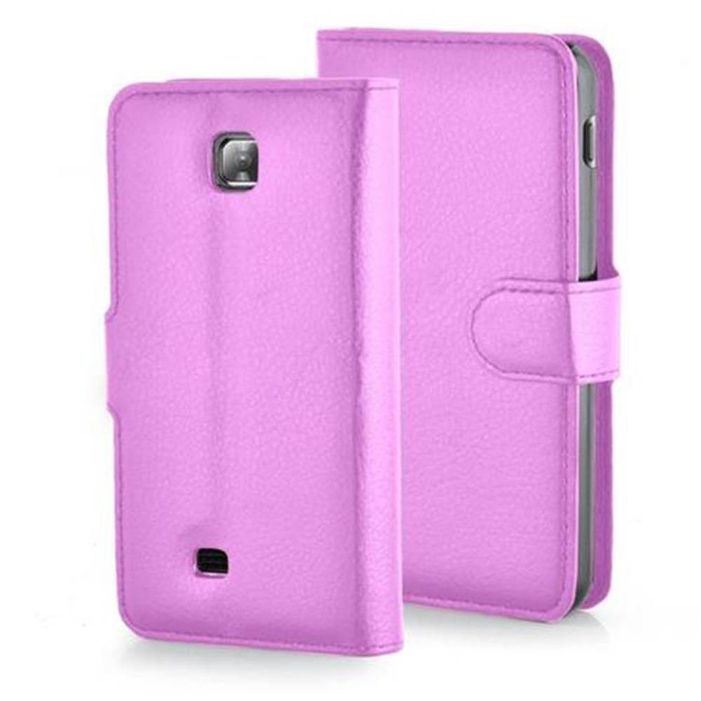 Cadorabo Hülle für LG OPTIMUS F5 / LUCID 2 Schutz Hülle in Lila Handyhülle Etui Case Cover Magnetverschluss