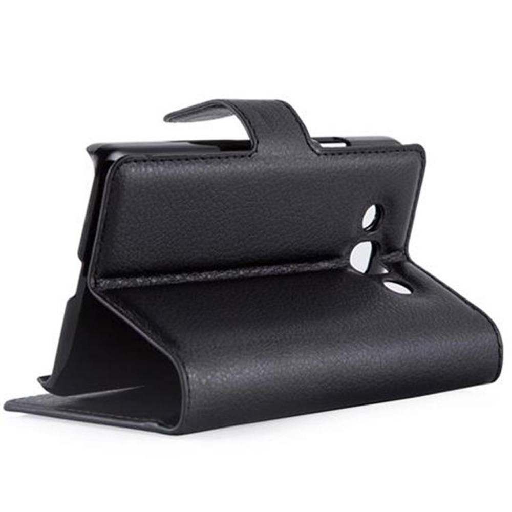 Cadorabo Hülle für LG L60 Schutz Hülle in Schwarz Handyhülle Etui Case Cover Magnetverschluss