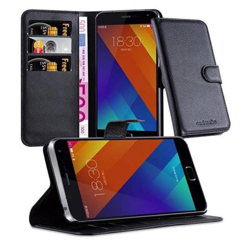 Cadorabo Hülle für MEIZU MX5 Schutz Hülle in Schwarz Handyhülle Etui Case Cover Magnetverschluss