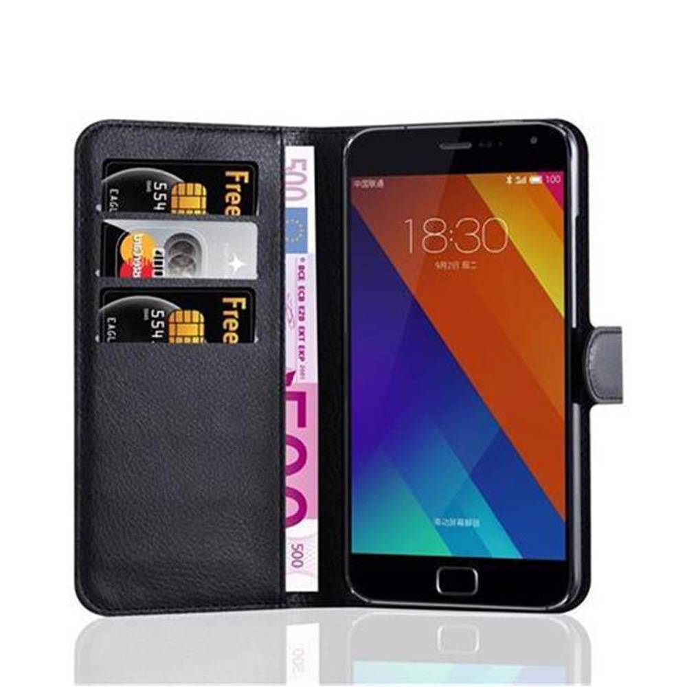 Cadorabo Hülle für MEIZU MX5 Schutz Hülle in Schwarz Handyhülle Etui Case Cover Magnetverschluss