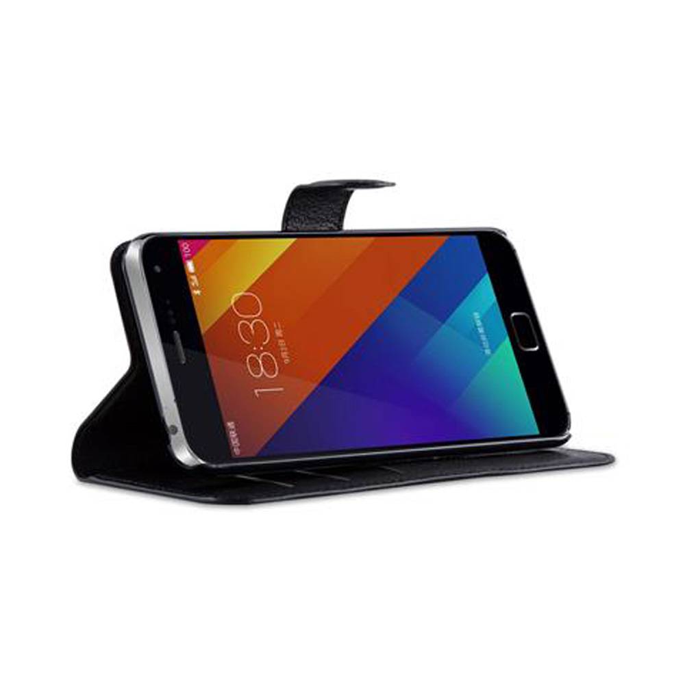 Cadorabo Hülle für MEIZU MX5 Schutz Hülle in Schwarz Handyhülle Etui Case Cover Magnetverschluss