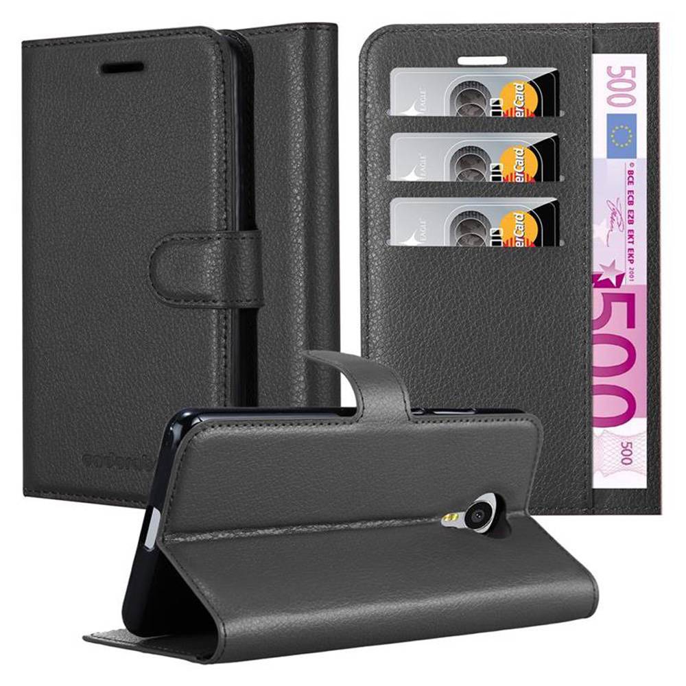 Cadorabo Hülle für MEIZU MX4 Schutz Hülle in Schwarz Handyhülle Etui Case Cover Magnetverschluss