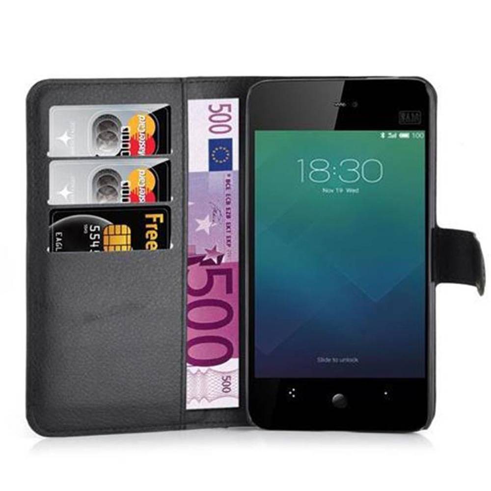 Cadorabo Hülle für MEIZU MX4 Schutz Hülle in Schwarz Handyhülle Etui Case Cover Magnetverschluss