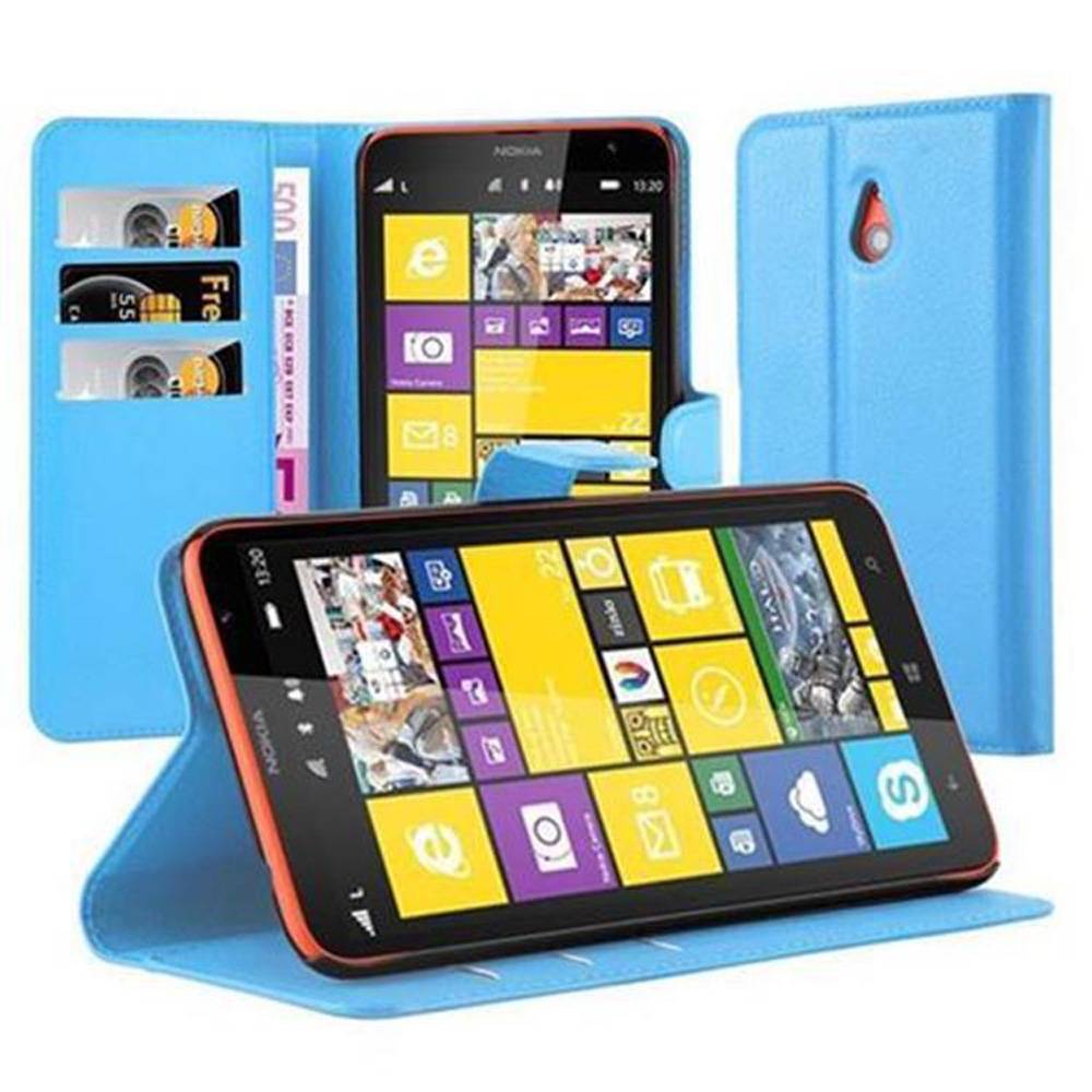 Cadorabo Hülle für Nokia Lumia 1320 Schutz Hülle in Blau Handyhülle Etui Case Cover Magnetverschluss