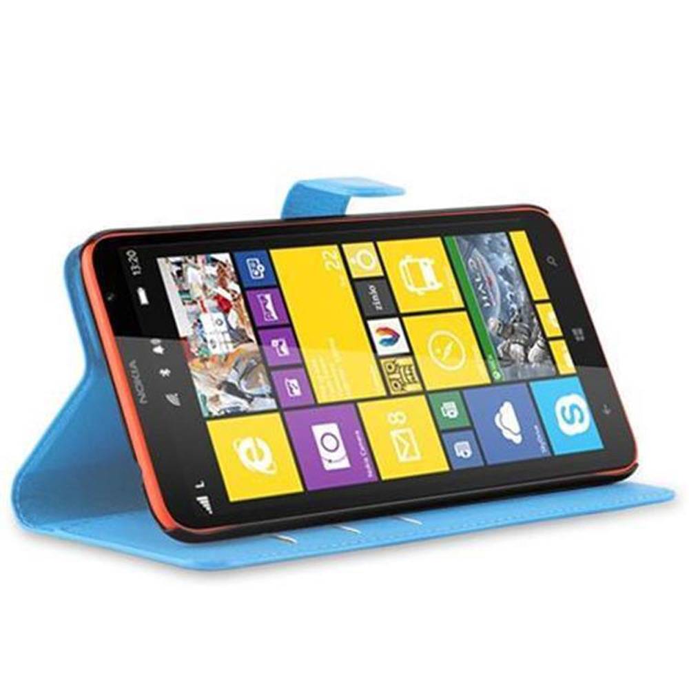 Cadorabo Hülle für Nokia Lumia 1320 Schutz Hülle in Blau Handyhülle Etui Case Cover Magnetverschluss
