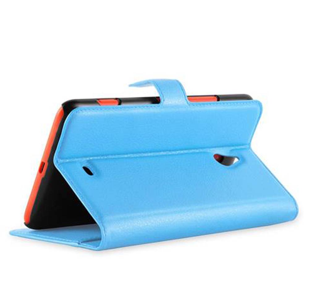 Cadorabo Hülle für Nokia Lumia 1320 Schutz Hülle in Blau Handyhülle Etui Case Cover Magnetverschluss