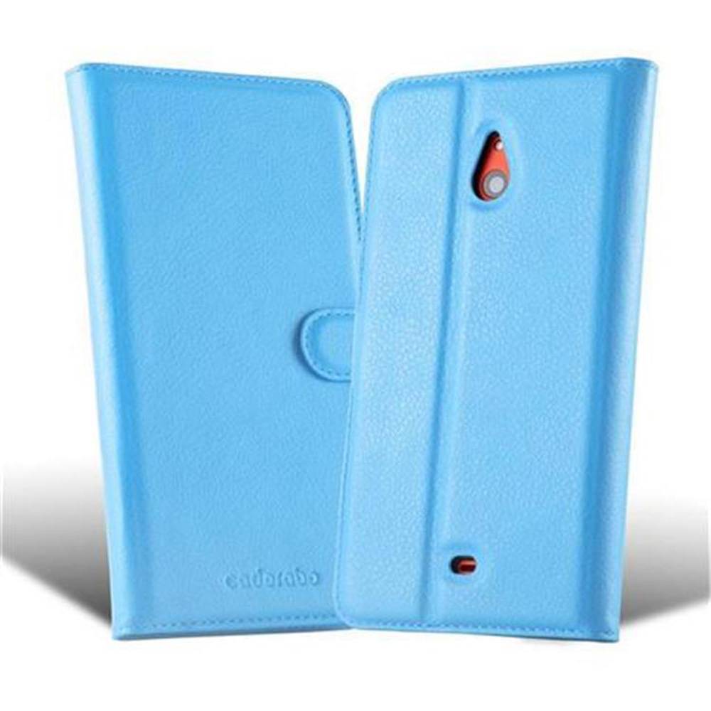 Cadorabo Hülle für Nokia Lumia 1320 Schutz Hülle in Blau Handyhülle Etui Case Cover Magnetverschluss