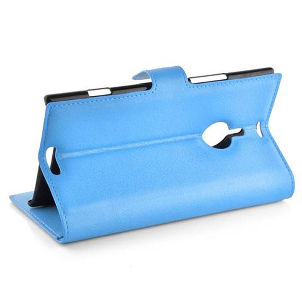 Cadorabo Hülle für Nokia Lumia 1520 Schutz Hülle in Blau Handyhülle Etui Case Cover Magnetverschluss
