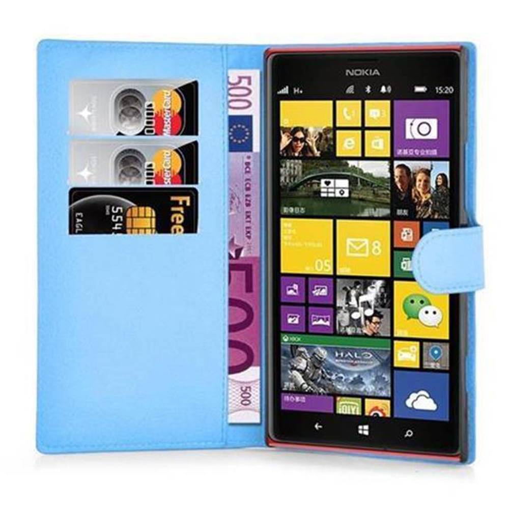 Cadorabo Hülle für Nokia Lumia 1520 Schutz Hülle in Blau Handyhülle Etui Case Cover Magnetverschluss