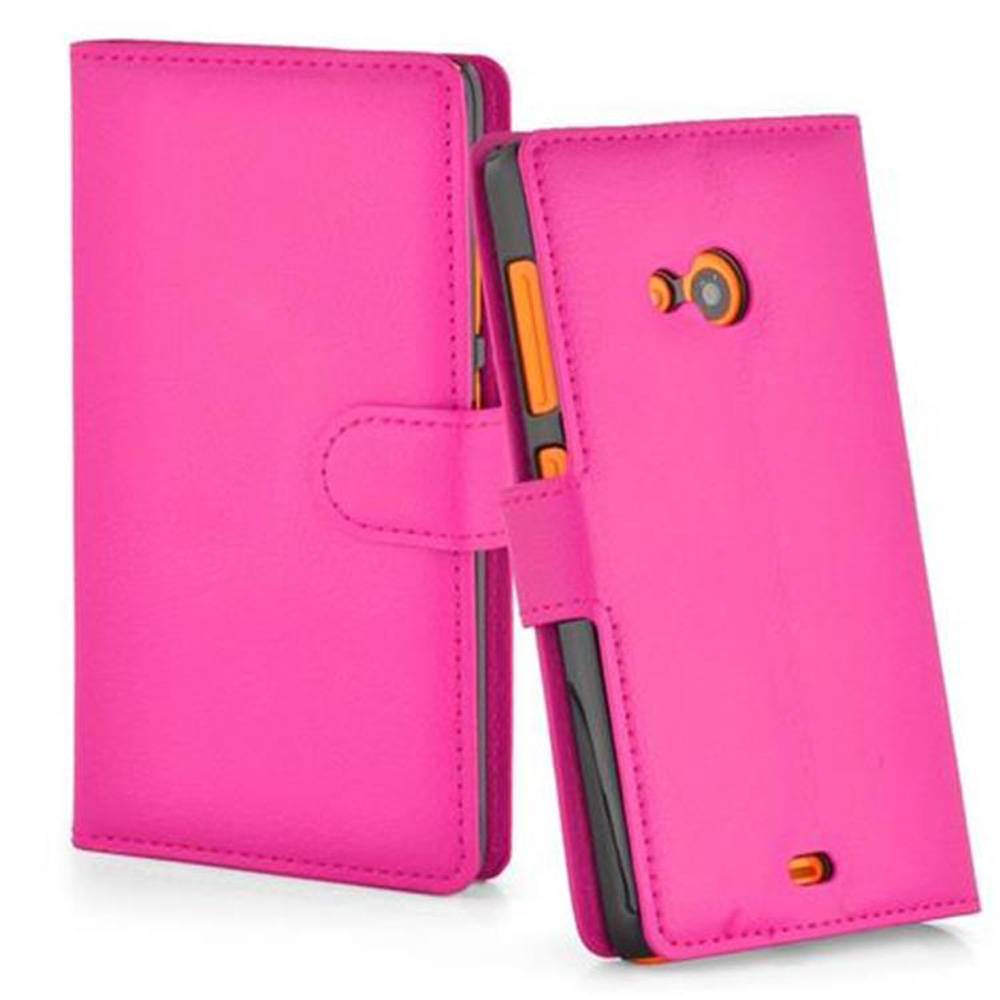 Cadorabo Hülle für Nokia Lumia 535 Schutz Hülle in Pink Handyhülle Etui Case Cover Magnetverschluss
