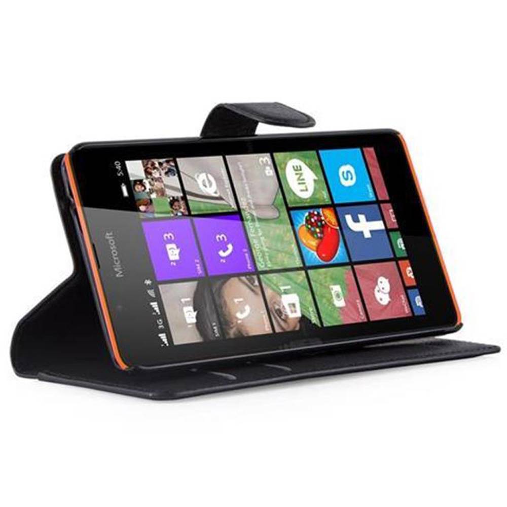 Cadorabo Hülle für Nokia Lumia 540 Schutz Hülle in Schwarz Handyhülle Etui Case Cover Magnetverschluss