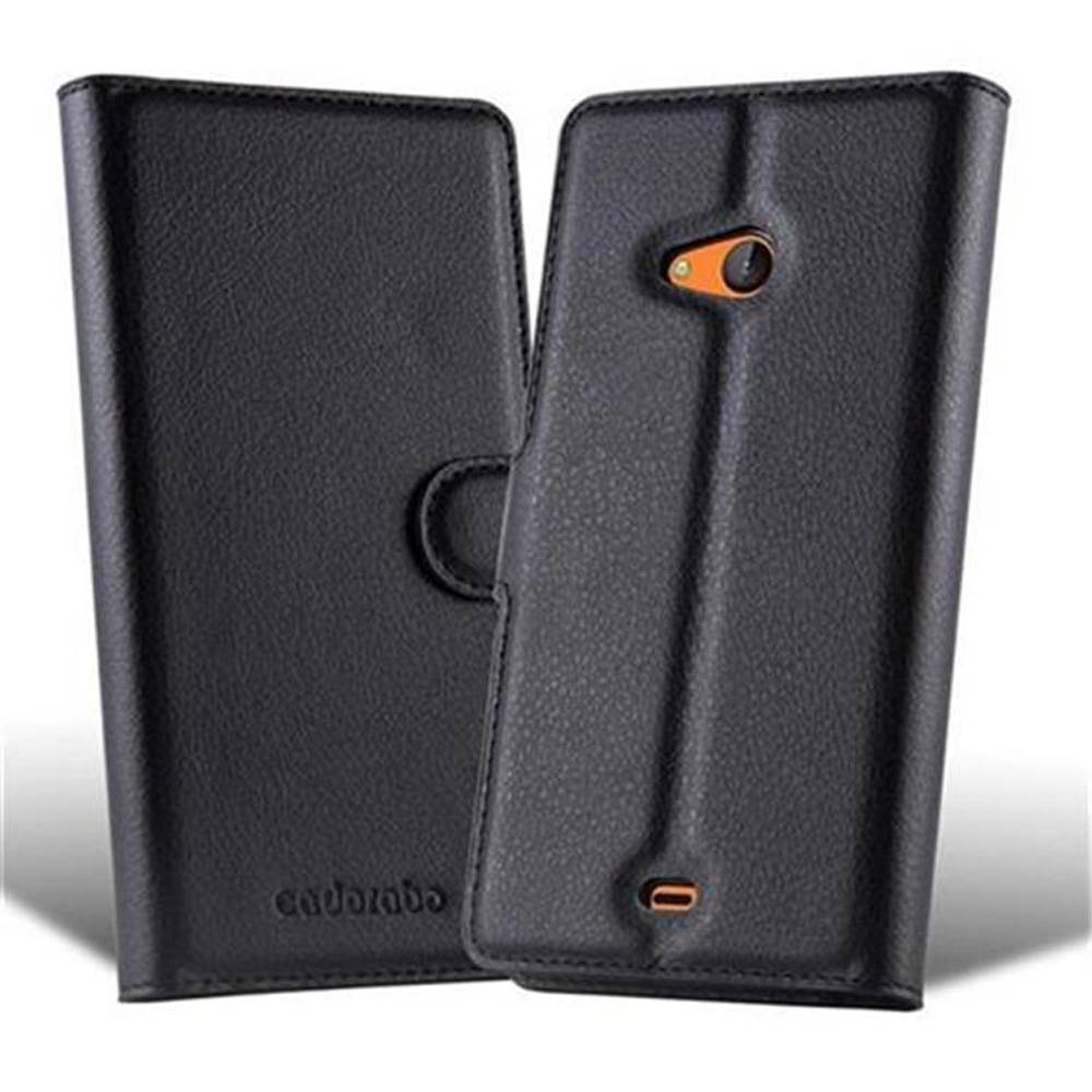Cadorabo Hülle für Nokia Lumia 540 Schutz Hülle in Schwarz Handyhülle Etui Case Cover Magnetverschluss