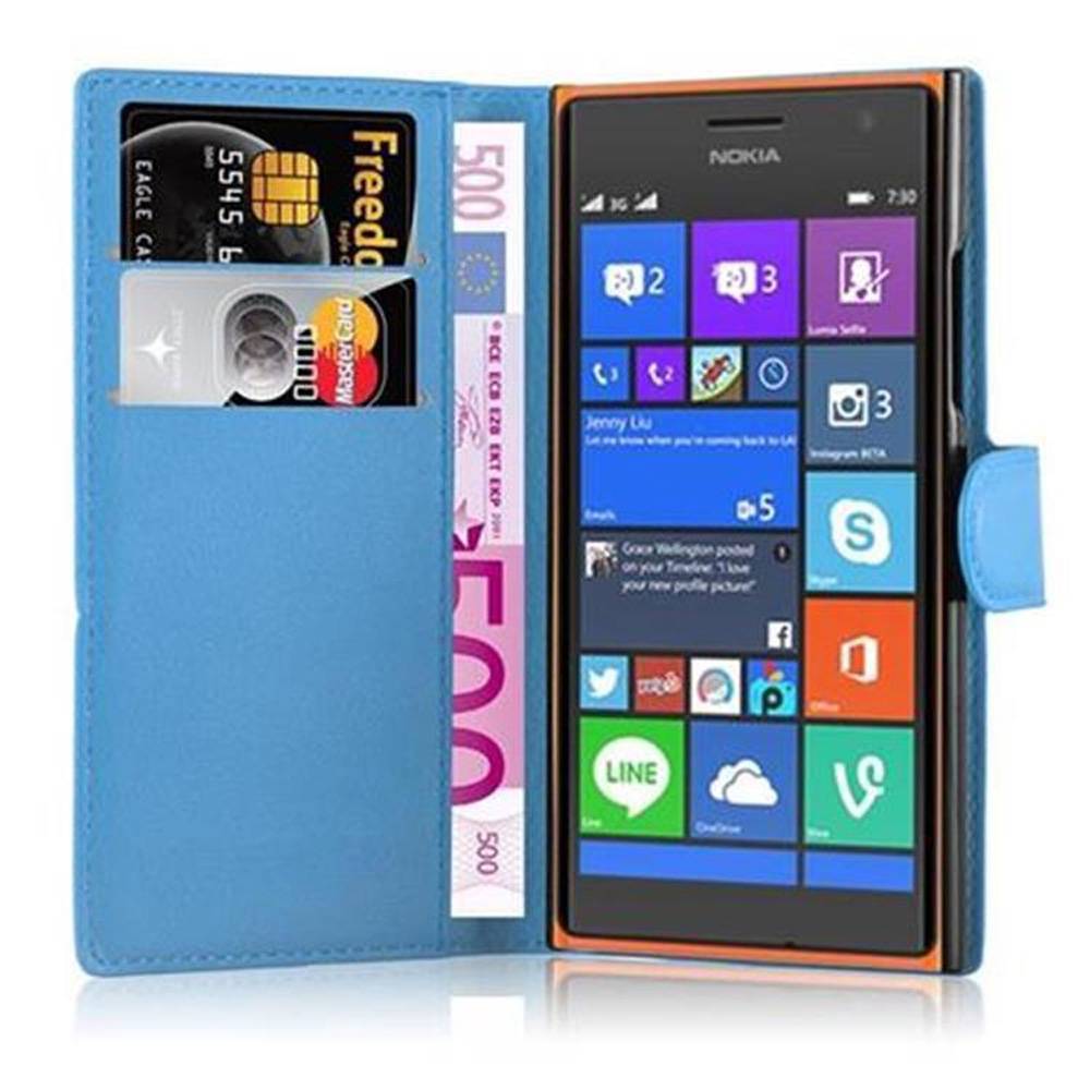 Cadorabo Hülle für Nokia Lumia 730 Schutz Hülle in Blau Handyhülle Etui Case Cover Magnetverschluss