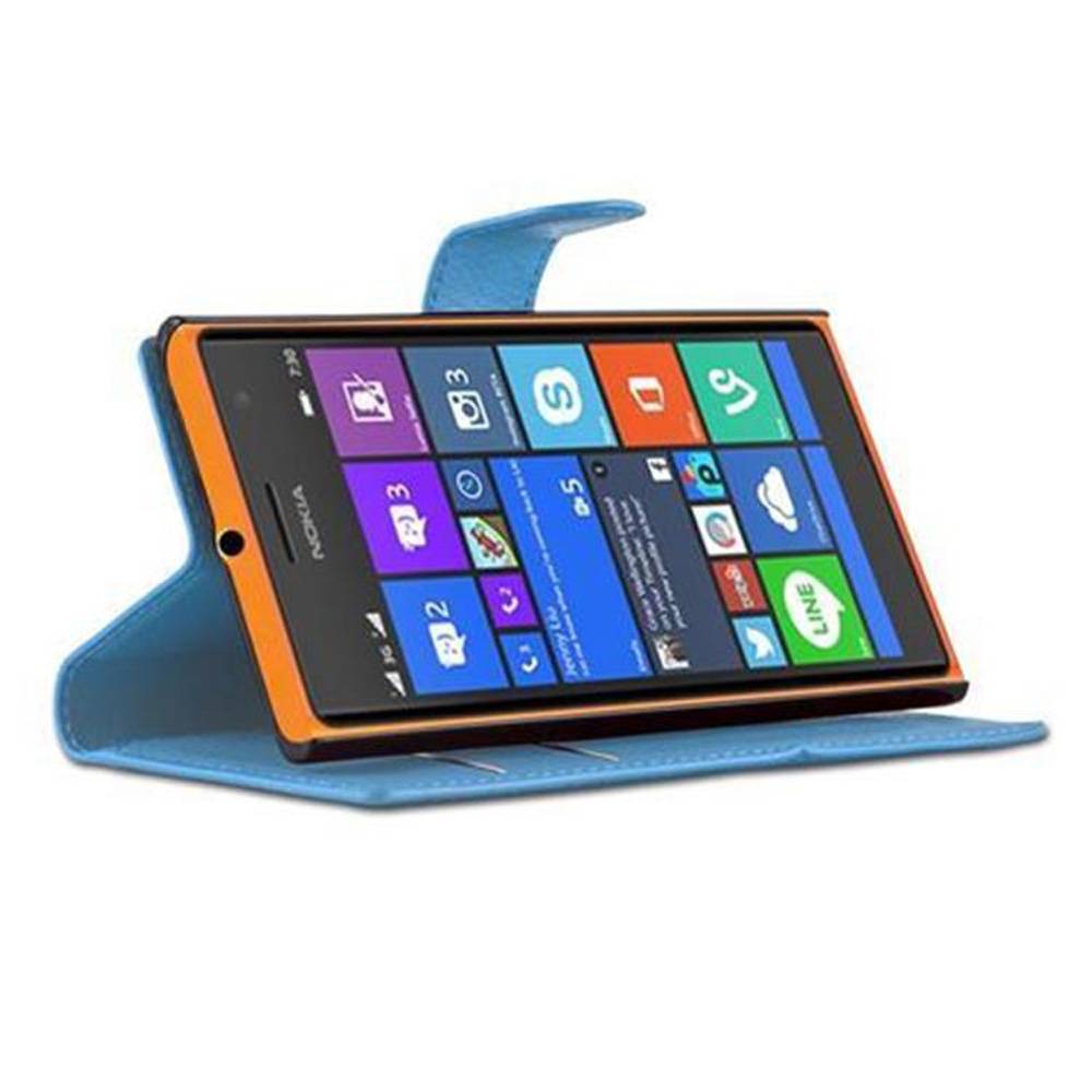 Cadorabo Hülle für Nokia Lumia 730 Schutz Hülle in Blau Handyhülle Etui Case Cover Magnetverschluss