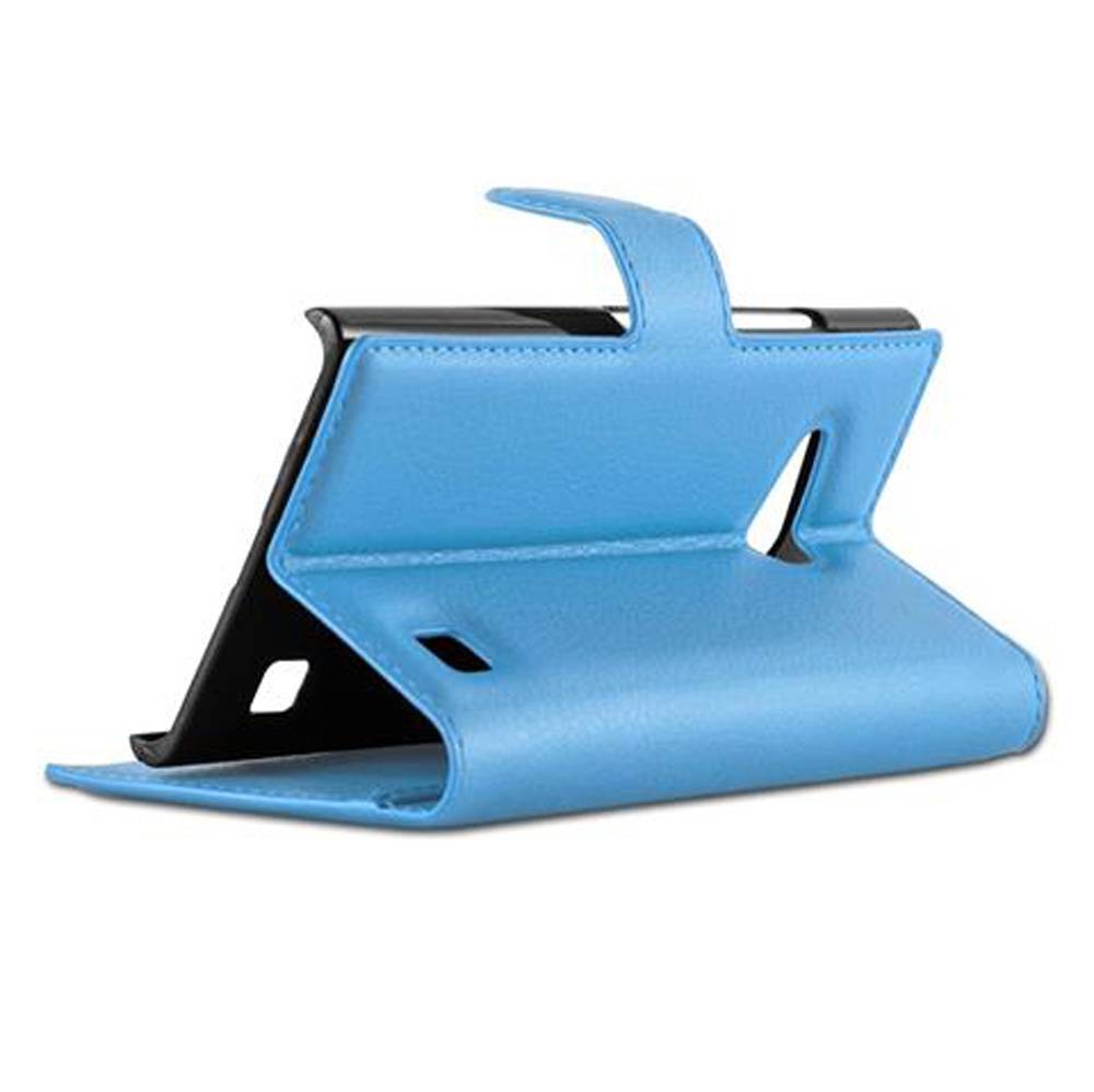 Cadorabo Hülle für Nokia Lumia 730 Schutz Hülle in Blau Handyhülle Etui Case Cover Magnetverschluss