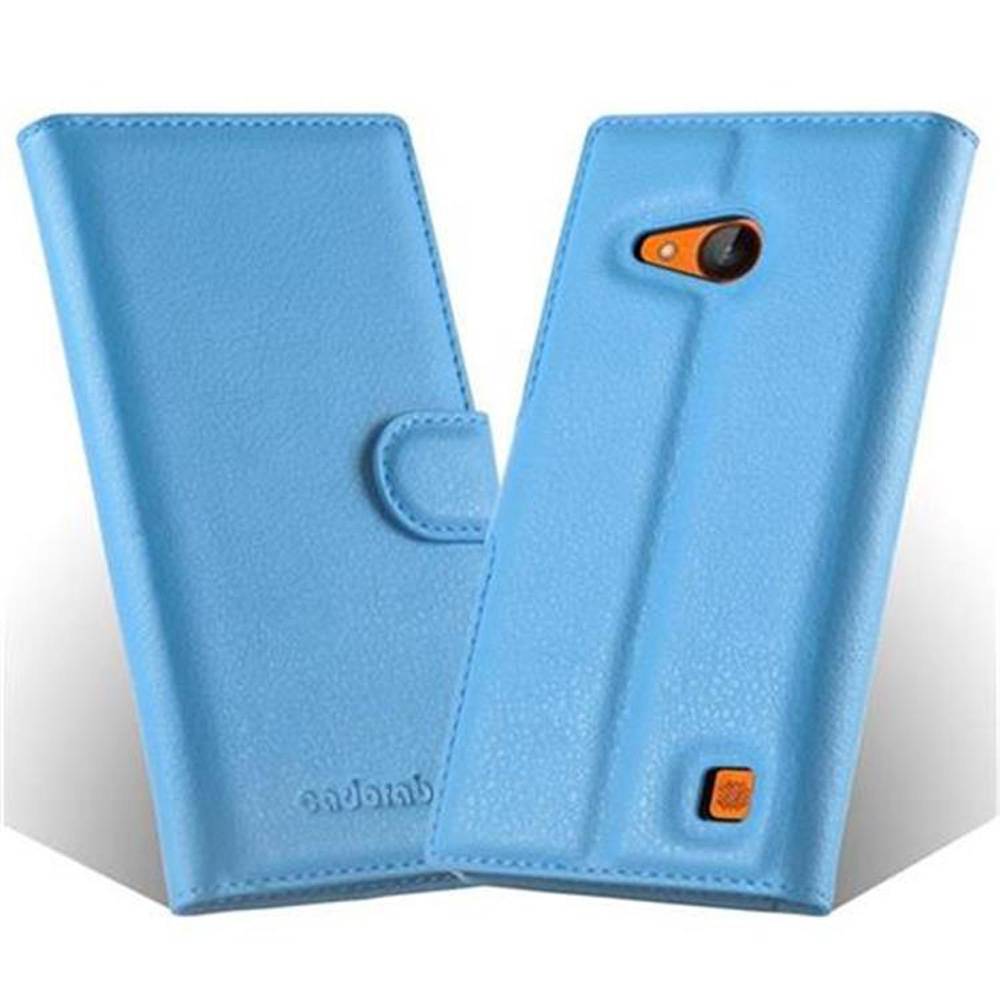 Cadorabo Hülle für Nokia Lumia 730 Schutz Hülle in Blau Handyhülle Etui Case Cover Magnetverschluss