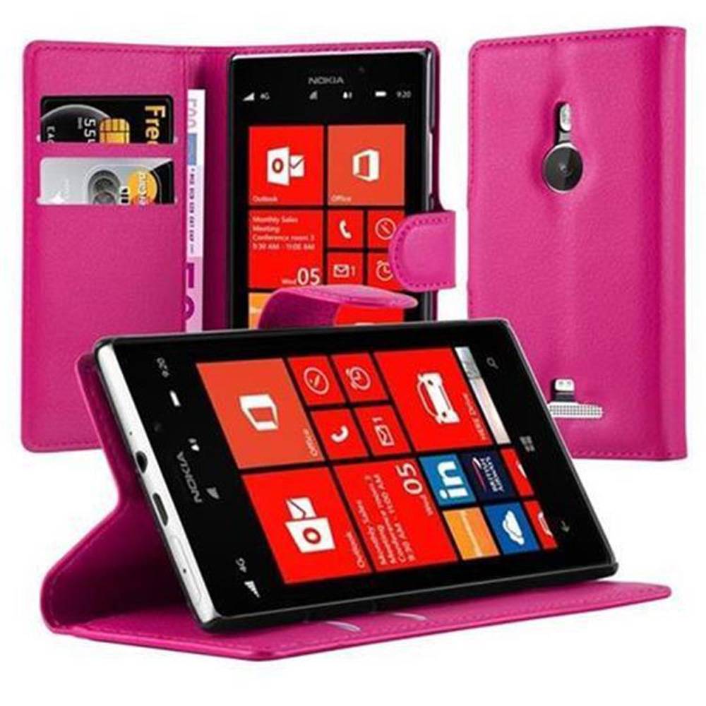 Cadorabo Hülle für Nokia Lumia 925 Schutz Hülle in Pink Handyhülle Etui Case Cover Magnetverschluss