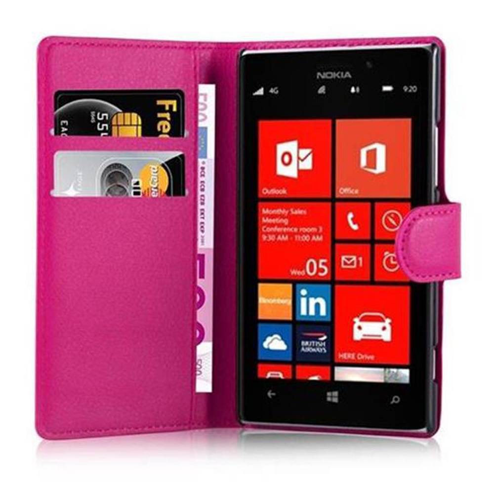 Cadorabo Hülle für Nokia Lumia 925 Schutz Hülle in Pink Handyhülle Etui Case Cover Magnetverschluss