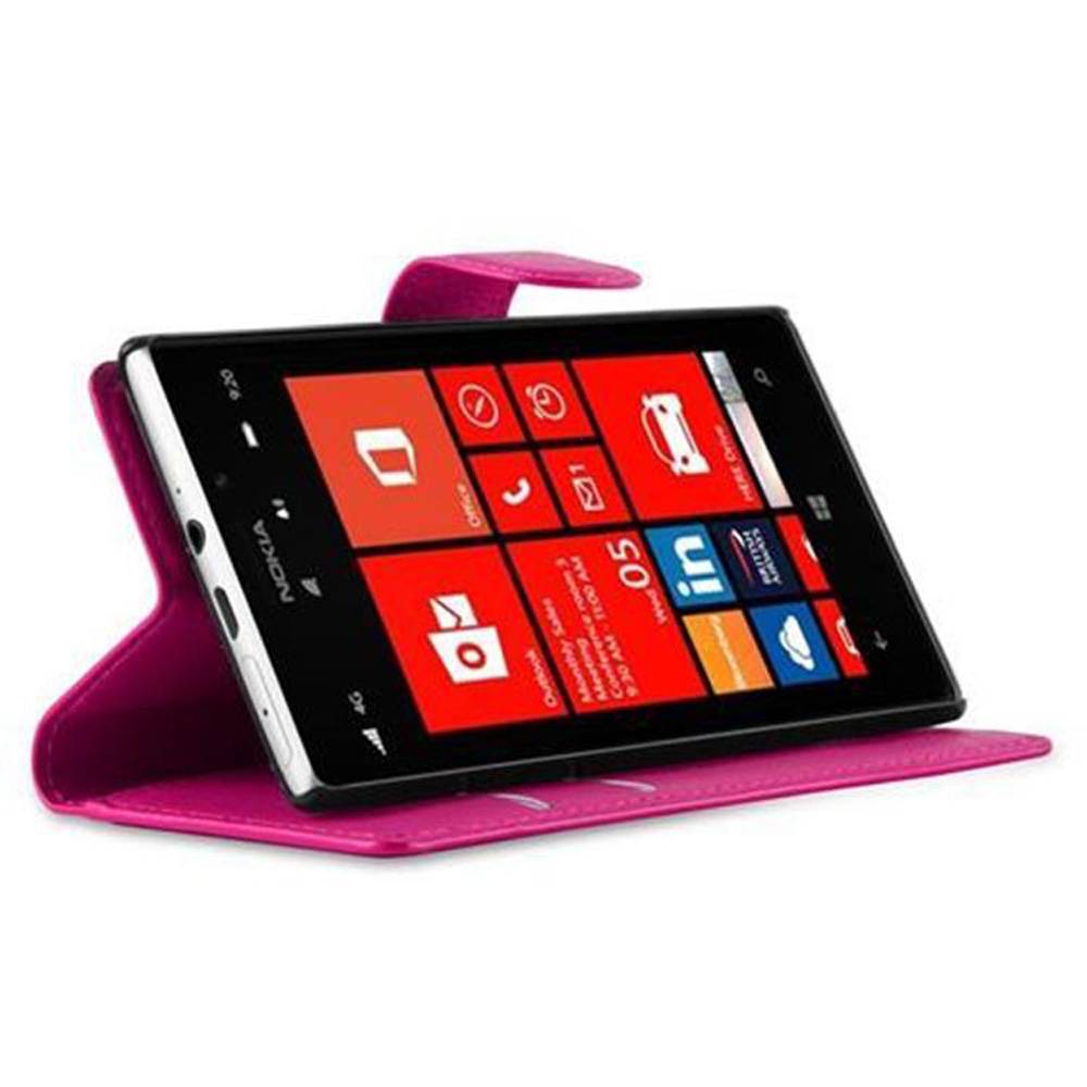 Cadorabo Hülle für Nokia Lumia 925 Schutz Hülle in Pink Handyhülle Etui Case Cover Magnetverschluss