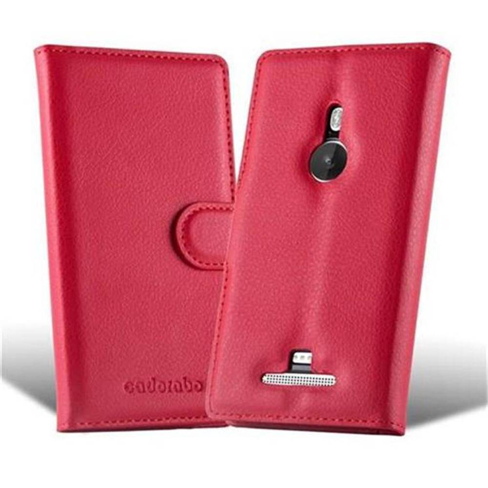 Cadorabo Hülle für Nokia Lumia 925 Schutz Hülle in Rot Handyhülle Etui Case Cover Magnetverschluss