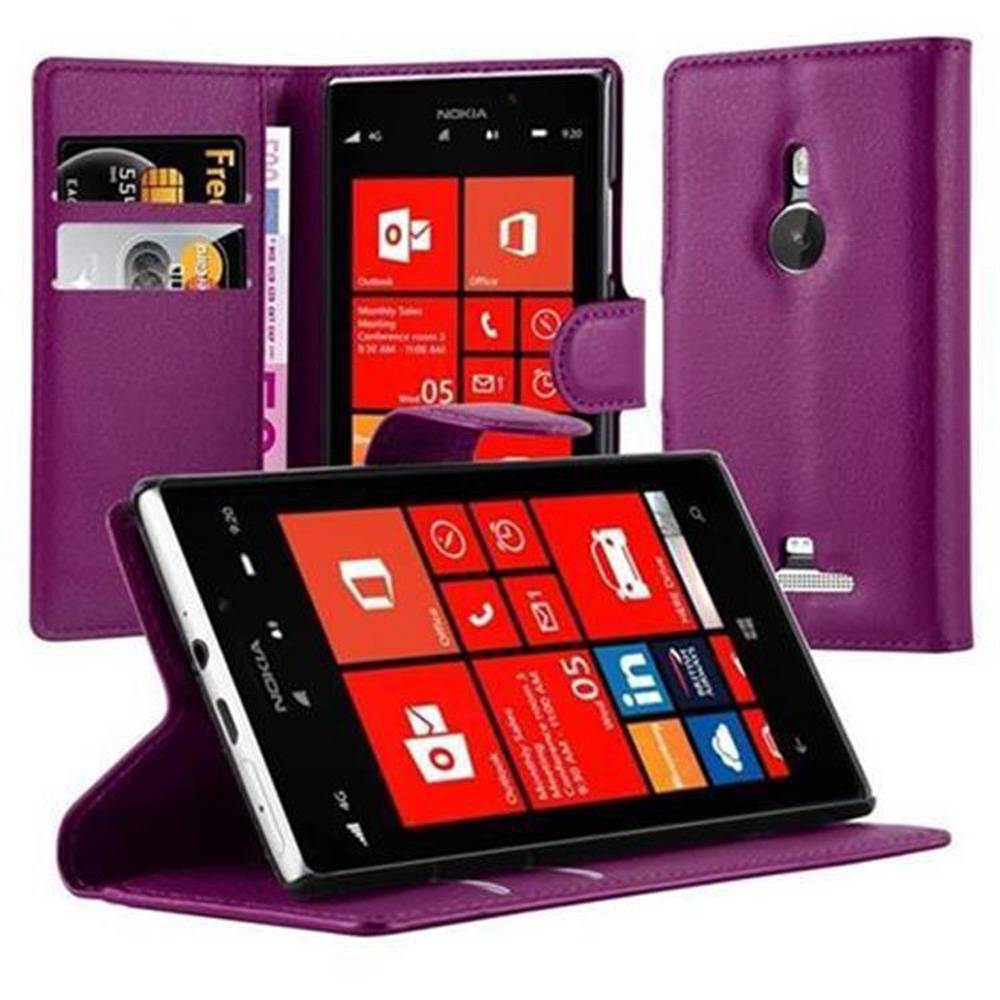 Cadorabo Hülle für Nokia Lumia 925 Schutz Hülle in Lila Handyhülle Etui Case Cover Magnetverschluss