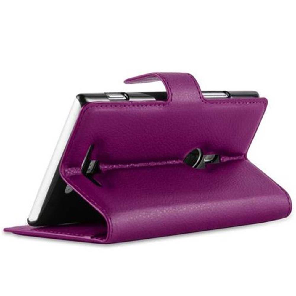 Cadorabo Hülle für Nokia Lumia 925 Schutz Hülle in Lila Handyhülle Etui Case Cover Magnetverschluss