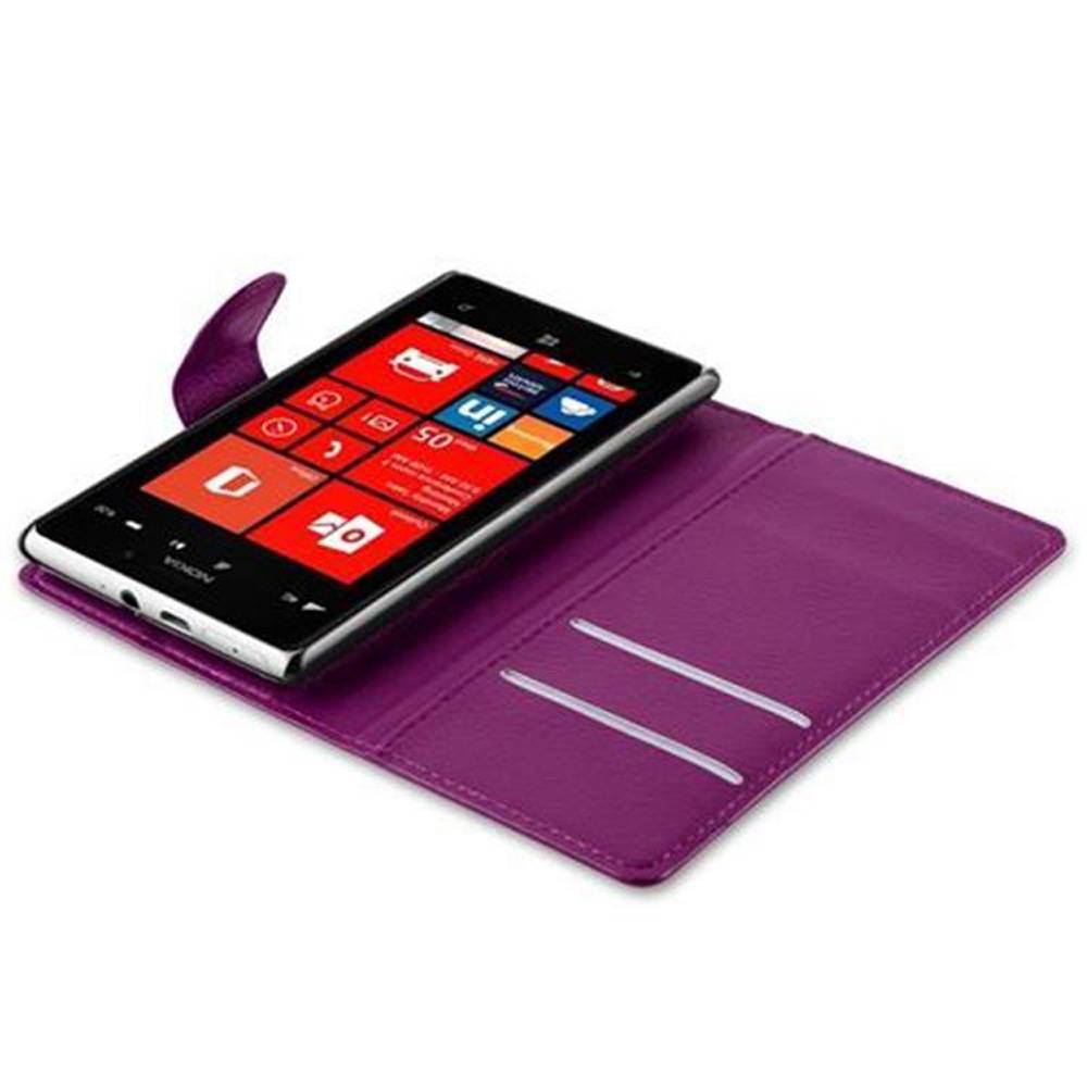 Cadorabo Hülle für Nokia Lumia 925 Schutz Hülle in Lila Handyhülle Etui Case Cover Magnetverschluss