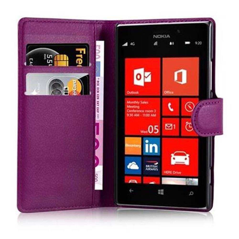 Cadorabo Hülle für Nokia Lumia 925 Schutz Hülle in Lila Handyhülle Etui Case Cover Magnetverschluss