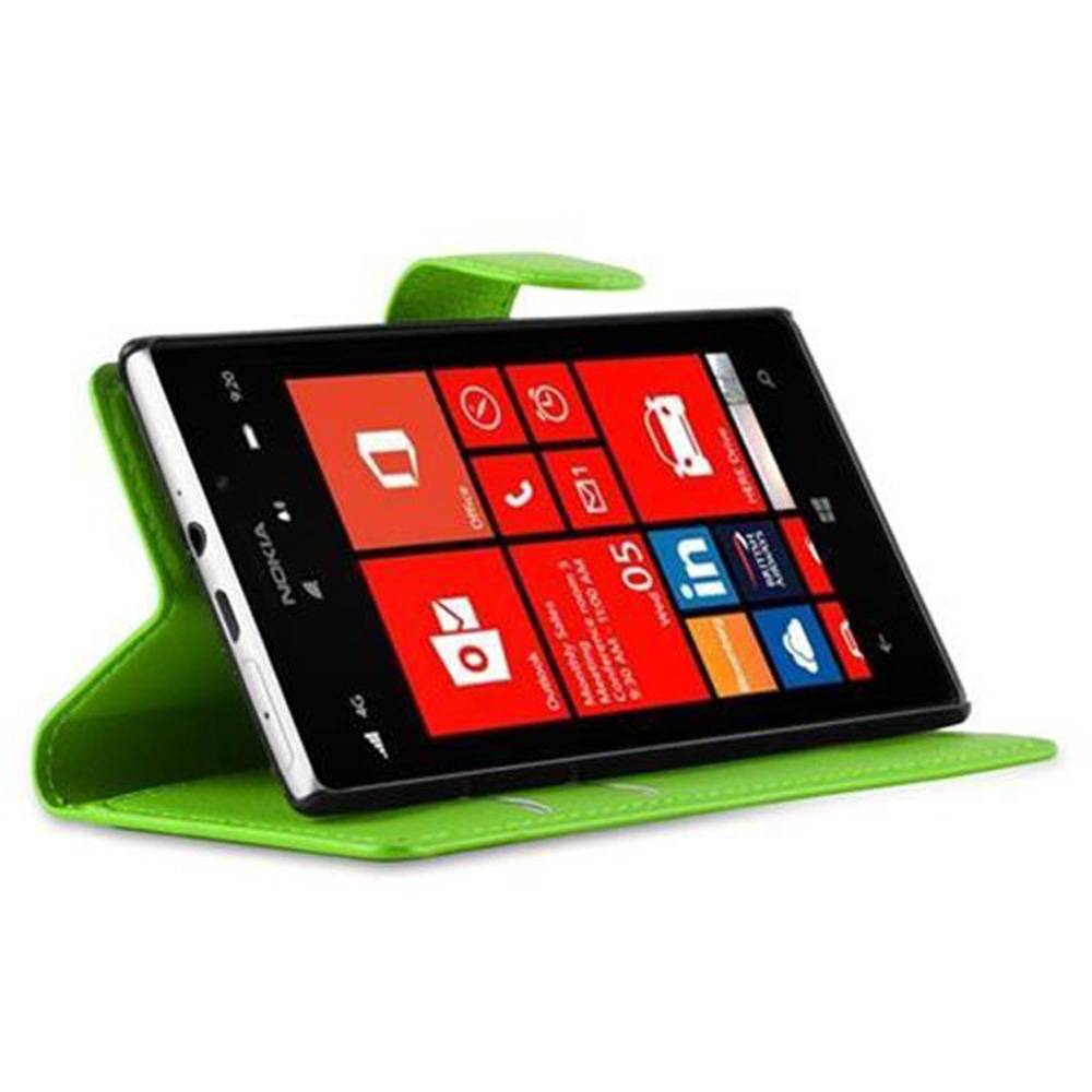 Cadorabo Hülle für Nokia Lumia 925 Schutz Hülle in Grün Handyhülle Etui Case Cover Magnetverschluss