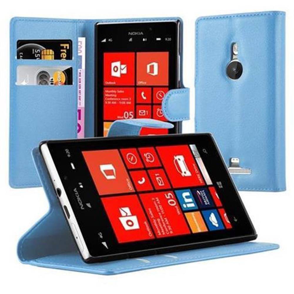 Cadorabo Hülle für Nokia Lumia 925 Schutz Hülle in Blau Handyhülle Etui Case Cover Magnetverschluss