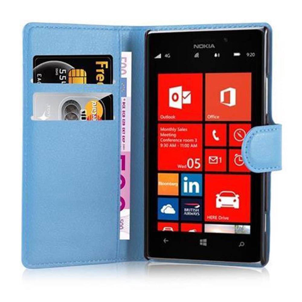 Cadorabo Hülle für Nokia Lumia 925 Schutz Hülle in Blau Handyhülle Etui Case Cover Magnetverschluss