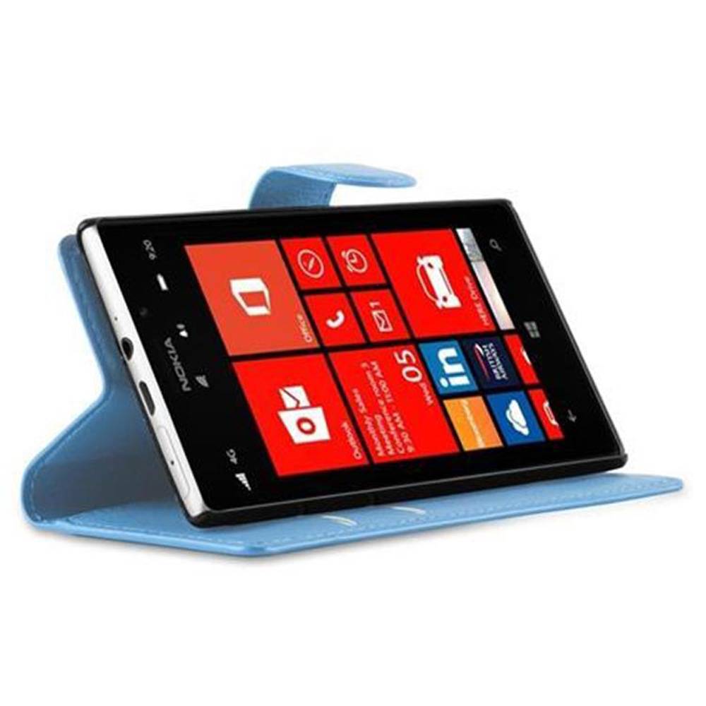 Cadorabo Hülle für Nokia Lumia 925 Schutz Hülle in Blau Handyhülle Etui Case Cover Magnetverschluss